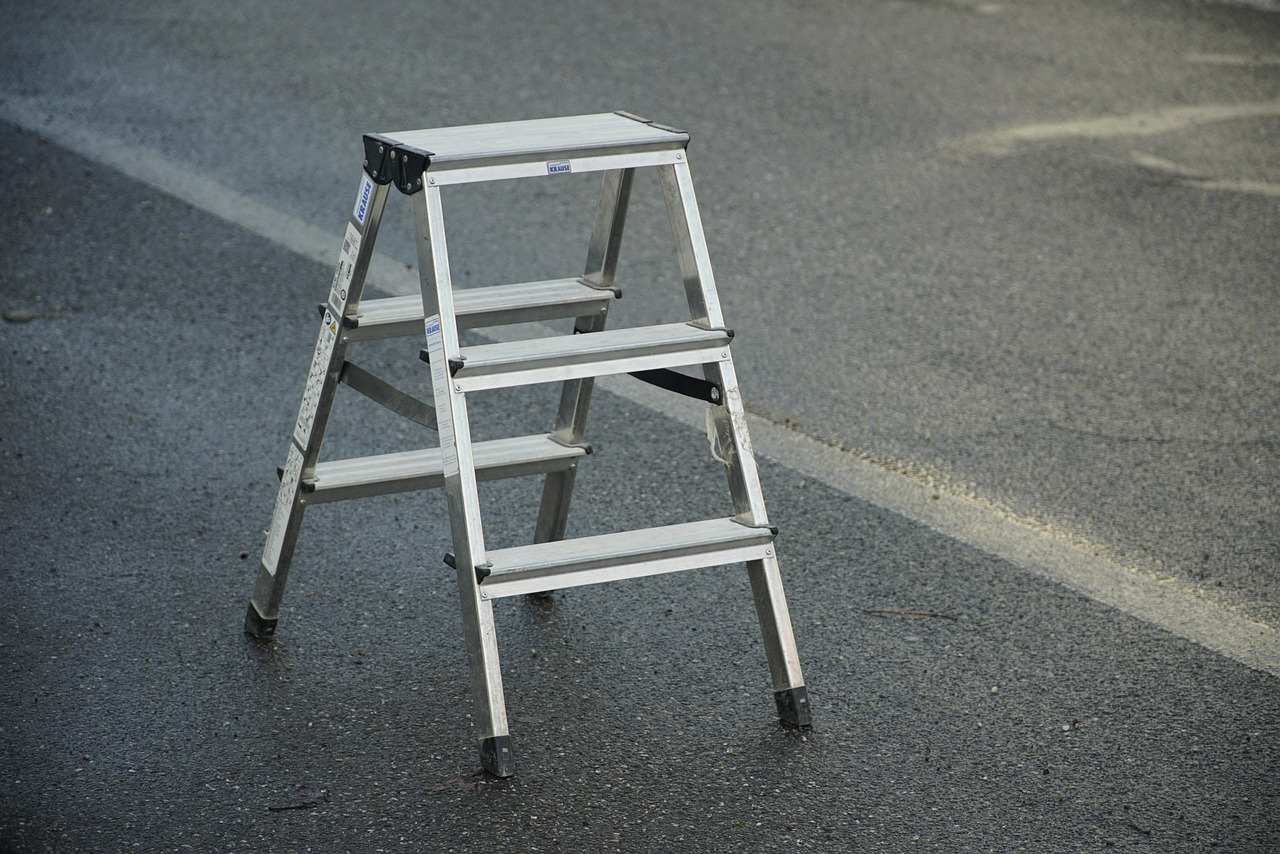 ladder, street, parking, steps, ladder, ladder, ladder, ladder, ladder